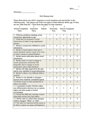 RAD Rating Scale Form