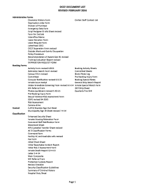 Fillable Online OCCF DOCUMENT LIST Fax Email Print - pdfFiller