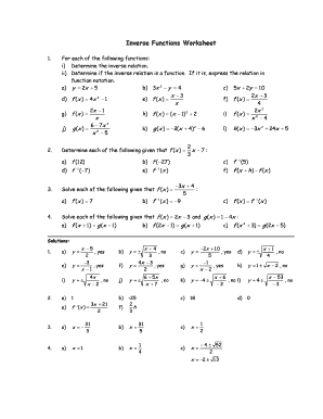 Inverse Functions Worksheet Pdf - Fill and Sign Printable Template Online