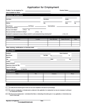 Employment Application Form