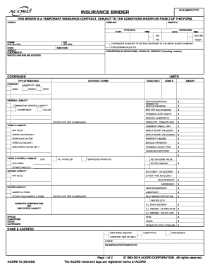 Insurance Binder