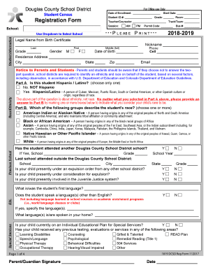 Douglas County School District Student Registration Form