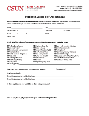 Student Success Self-Assessment