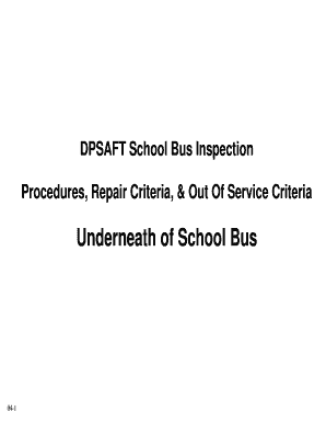 School Bus Steering Inspection Form