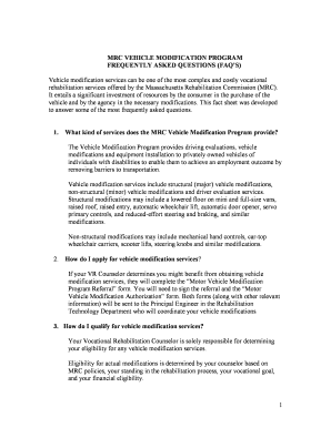Fillable Online MRC VEHICLE MODIFICATION PROGRAM Fax Email Print