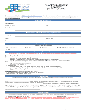 Payoff Statement Request Form