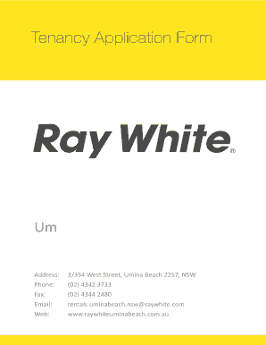 Ray White Tenancy Application Form