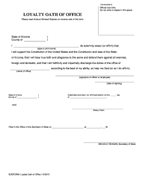 Arizona Loyalty Oath of Office