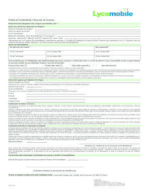 Pedido de Portabilidade e Rescisão de Contrato