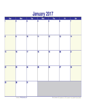 Fwps calendar - January 2017. Printable Calendar