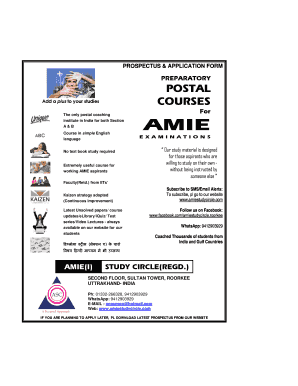 AMIE Exam Preparatory Course Application Form