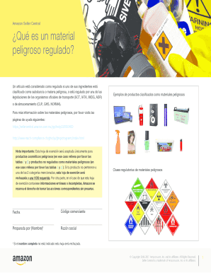 Formulario de exención de materiales peligrosos de Amazon Seller Central