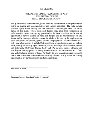 Ice Skating Liability Waiver