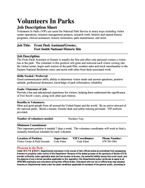 Fillable Online Job Description Sheet Fax Email Print - pdfFiller