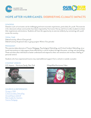 Hope After Hurricanes Debriefing Activity