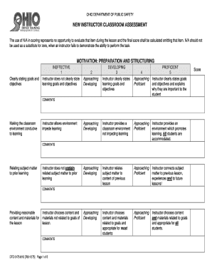 Fillable Online NEW INSTRUCTOR CLASSROOM ASSESSMENT Fax Email Print ...