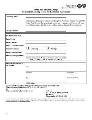 Dental ACH Authorization Agreement