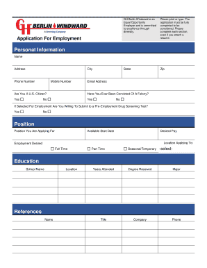 Employment Application Form