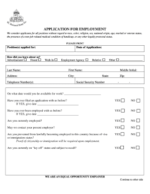 Employment Application Form