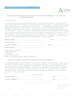 Trio Local Compliance Disclosure