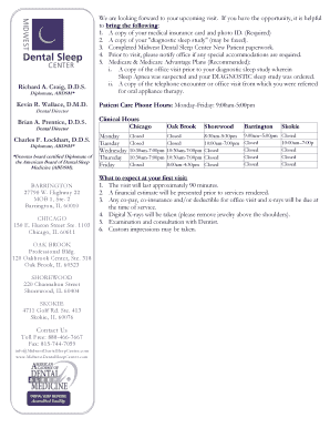 Midwest Dental Sleep Center New Patient Paperwork