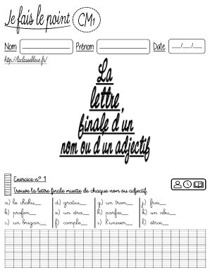 Exercice de lettres muettes en français