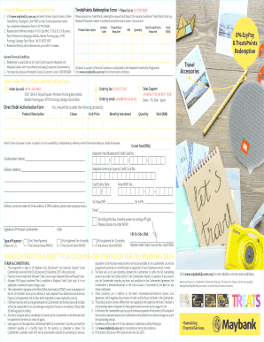 Maybank TreatsPoints Redemption Form