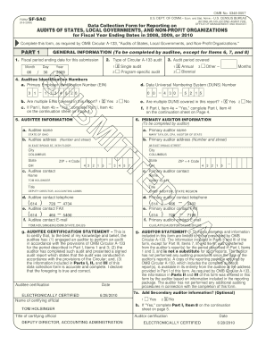 Form SF-SAC for OMB Circular A-133 Audits
