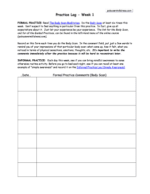 Mindfulness Practice Log