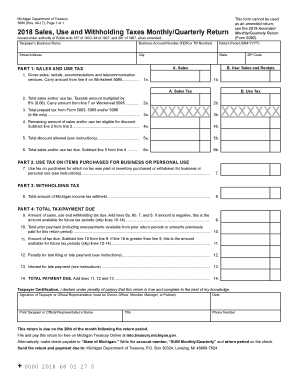 Michigan Sales Use and Withholding Tax Return