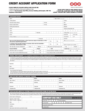 Credit Account Application Form