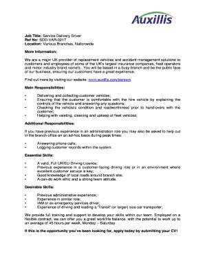 Job Title: Service Delivery Driver