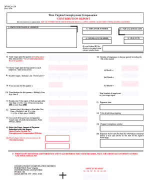 West Virginia Unemployment Compensation Contribution Report