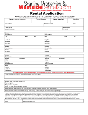 Rental Application Form