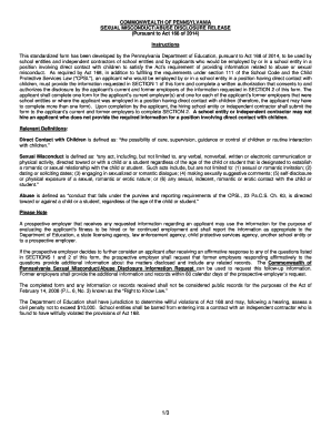 Pennsylvania Sexual Misconduct/Abuse Disclosure Release