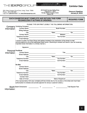 Exhibitor Data Form