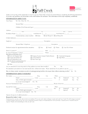 Pet Care Information Form