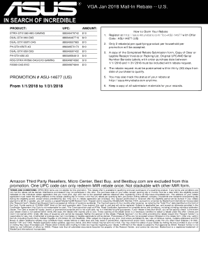 US Mail-In Rebate Form