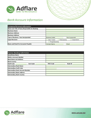 Banking Information Form