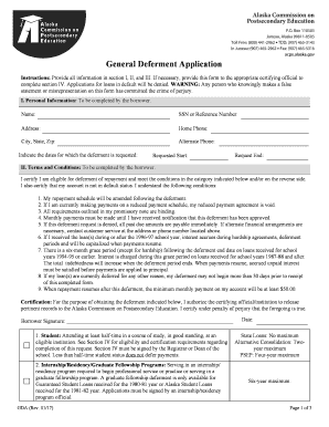 General Deferment Application
