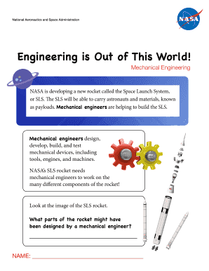 NASA Mechanical Engineering Activity Sheet