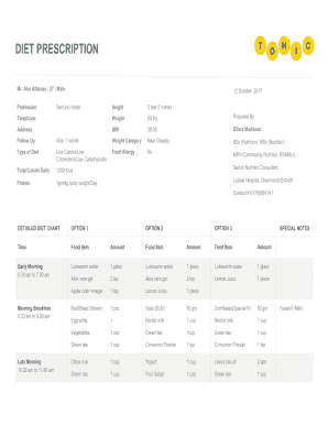 Diet Prescription Form