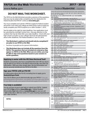 FAFSA on the Web Worksheet 2017-2018