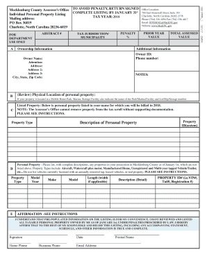 Mecklenburg County Personal Property Listing