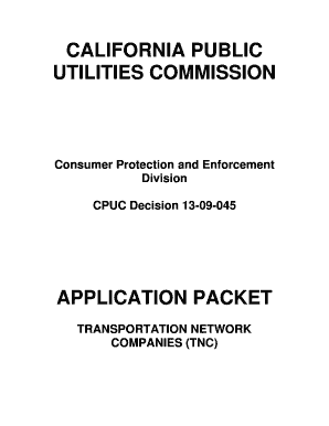 California TNC Application Packet