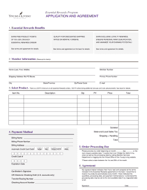 Essential Rewards Program Application and Agreement