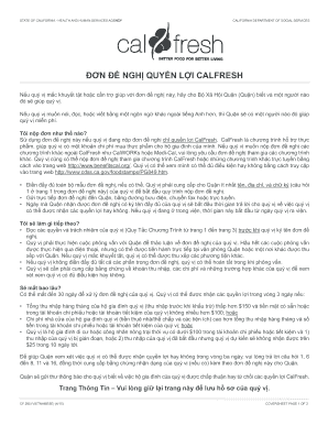 California CalFresh Application Form