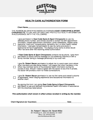 Health Care Authorization Form