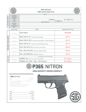 Sauer P365 Launch Order Form