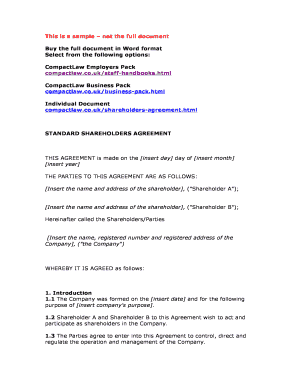 Standard Shareholders Agreement